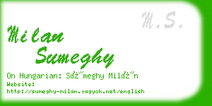 milan sumeghy business card